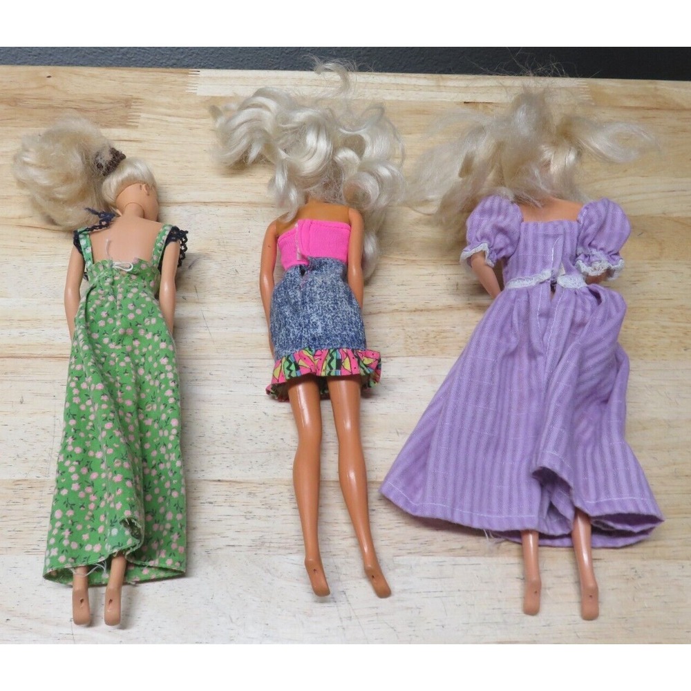 Lot of 3 1966 Mattel Barbie Doll Vintage Blonde Hair Blue Eye Made In Malaysia - Picture 2 of 16